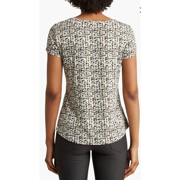 T Tahari Patterned Crewneck Tee Sz XS. EUC - Picture 2 of 7